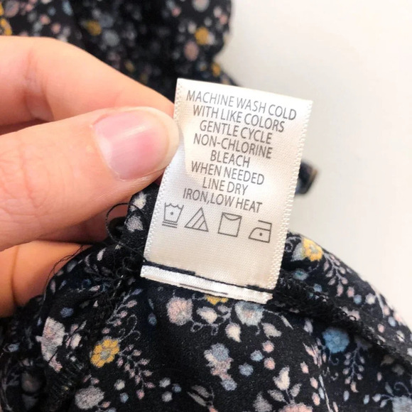 Max Studio Black V Neck Balloon Sleeve Floral Bohemian Casual Mini Dress S NWT - Picture 10 of 11